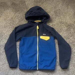 Patagonia Kids Navy and Blue fleece hoody medium 10